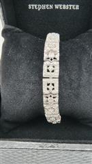 Gold-Diamond Bracelet 99 Diamonds 2.97 Carat T.W. 14K White Gold 31.2g